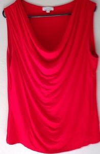 1X red sleeveless blouse